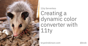 OpenGraph image for bryanlrobinson.com/blog/creating-a-dynamic-color-converter-with-11ty-serverless/