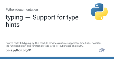 OpenGraph image for docs.python.org/3/library/typing.html