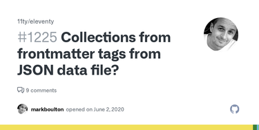 OpenGraph image for github.com/11ty/eleventy/issues/1225