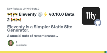 OpenGraph image for github.com/11ty/eleventy/releases/tag/v0.10.0-beta.2