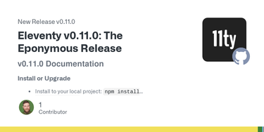 OpenGraph image for github.com/11ty/eleventy/releases/tag/v0.11.0