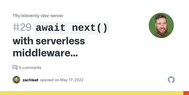 OpenGraph image for github.com/11ty/eleventy-dev-server/issues/29