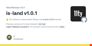 OpenGraph image for github.com/11ty/is-land/releases/tag/v1.0.1