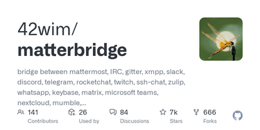 OpenGraph image for github.com/42wim/matterbridge