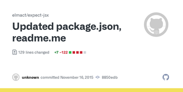 OpenGraph image for github.com/EliasRut/expect-jsx/commit/8850edb07288fdae3fcf67a29caa0c93e115d56e#diff-b9cfc7f2cdf78a7f4b91a753d10865a2L14