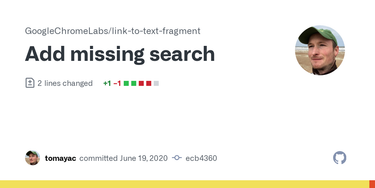 OpenGraph image for github.com/GoogleChromeLabs/link-to-text-fragment/commit/ecb4360d30f22e77f64d101d105d8af66a79f081