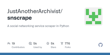 OpenGraph image for github.com/JustAnotherArchivist/snscrape