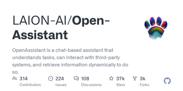 OpenGraph image for github.com/LAION-AI/Open-Assistant