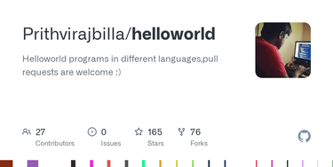 OpenGraph image for github.com/Prithvirajbilla/helloworld