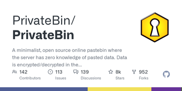 OpenGraph image for github.com/PrivateBin/PrivateBin/wiki/PrivateBin-Directory#user-content-privatebin-11