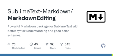 OpenGraph image for github.com/SublimeText-Markdown/MarkdownEditing