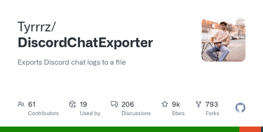 OpenGraph image for github.com/Tyrrrz/DiscordChatExporter