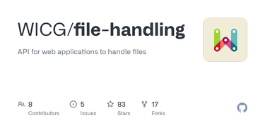 OpenGraph image for github.com/WICG/file-handling/issues