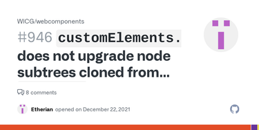 OpenGraph image for github.com/WICG/webcomponents/issues/946#issuecomment-999322180