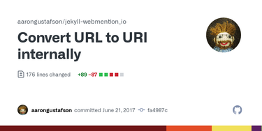 OpenGraph image for github.com/aarongustafson/jekyll-webmention_io/commit/fa4987ca118e84e0dc918de7628f1533f03950c6