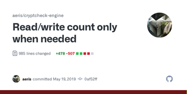 OpenGraph image for github.com/aeris/cryptcheck-engine/commit/0af52ff70ae1552d9ea117ccc3af9e3dd00a9994
