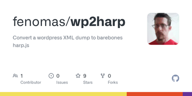 OpenGraph image for github.com/andyhall/wp2harp