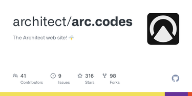 OpenGraph image for github.com/architect/arc.codes
