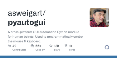 OpenGraph image for github.com/asweigart/pyautogui