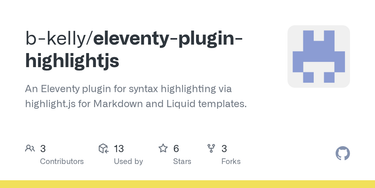 OpenGraph image for github.com/b-kelly/eleventy-plugin-highlightjs