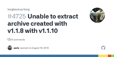 OpenGraph image for github.com/borgbackup/borg/issues/4725