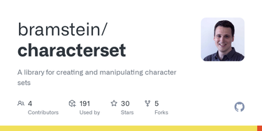 OpenGraph image for github.com/bramstein/characterset