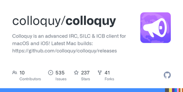 OpenGraph image for github.com/colloquy/colloquy