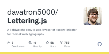 OpenGraph image for github.com/davatron5000/Lettering.js/blob/master/jquery.lettering.js
