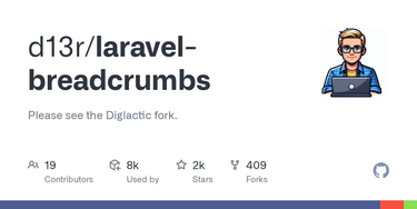 OpenGraph image for github.com/davejamesmiller/laravel-breadcrumbs