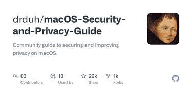 OpenGraph image for github.com/drduh/macOS-Security-and-Privacy-Guide
