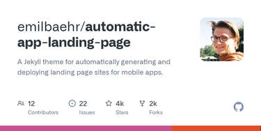 OpenGraph image for github.com/emilbaehr/automatic-app-landing-page
