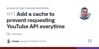 OpenGraph image for github.com/erossignon/jekyll-youtube-lazyloading/issues/11
