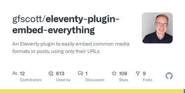 OpenGraph image for github.com/gfscott/eleventy-plugin-embed-everything