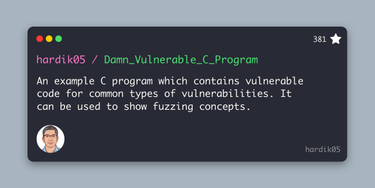 OpenGraph image for github.com/hardik05/Damn_Vulnerable_C_Program