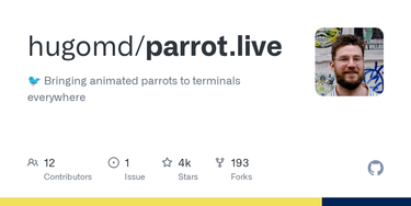 OpenGraph image for github.com/hugomd/parrot.live