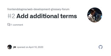 OpenGraph image for github.com/j9t/web-development-glossary-forum/issues/2#issuecomment-628241257