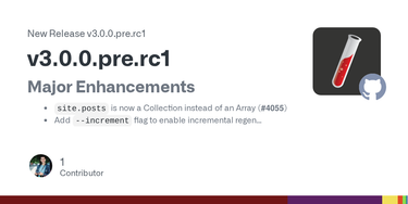 OpenGraph image for github.com/jekyll/jekyll/releases/tag/v3.0.0.pre.rc1