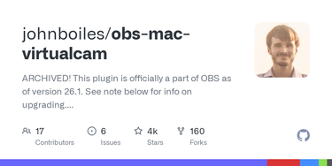 OpenGraph image for github.com/johnboiles/obs-mac-virtualcam