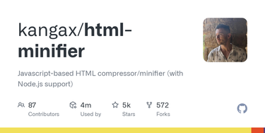 OpenGraph image for github.com/kangax/html-minifier