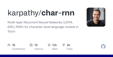 OpenGraph image for github.com/karpathy/char-rnn