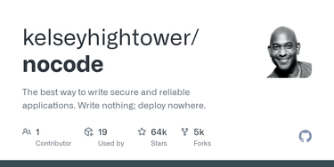 OpenGraph image for github.com/kelseyhightower/nocode