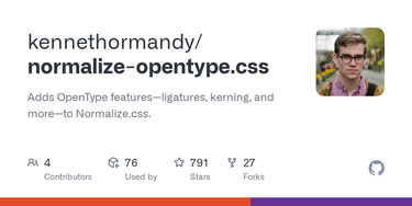 OpenGraph image for github.com/kennethormandy/normalize-opentype.css