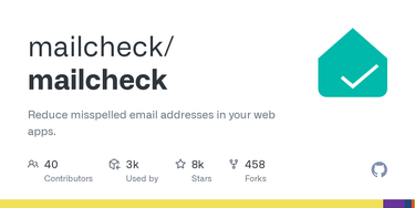 OpenGraph image for github.com/kicksend/mailcheck