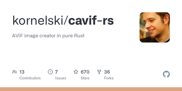 OpenGraph image for github.com/kornelski/cavif-rs