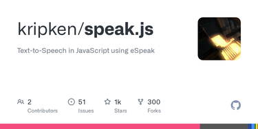 OpenGraph image for github.com/kripken/speak.js