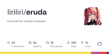OpenGraph image for github.com/liriliri/eruda