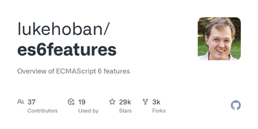 OpenGraph image for github.com/lukehoban/es6features?utm_source=javascriptweekly&utm_medium=email