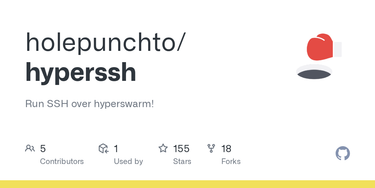 OpenGraph image for github.com/mafintosh/hyperssh