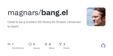OpenGraph image for github.com/magnars/bang.el
