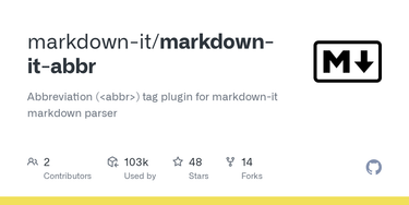 OpenGraph image for github.com/markdown-it/markdown-it-abbr